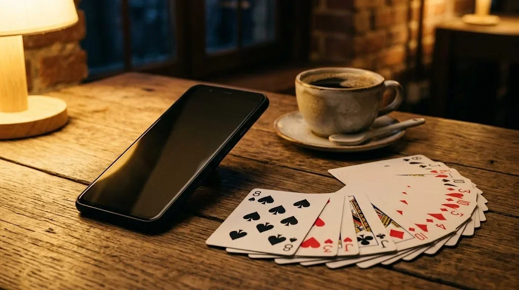 Tổng quan cổng game bài MAYCLUB trên điện thoại và bàn gỗ