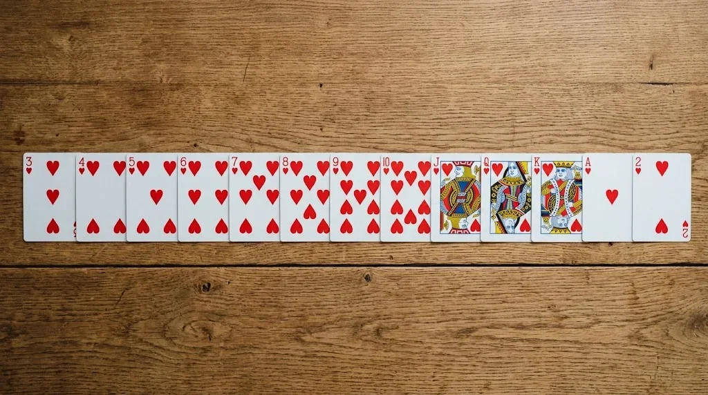 Thứ tự lá bài từ 3 đến 2 trong Tiến Lên